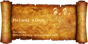 Halasy Vince névjegykártya